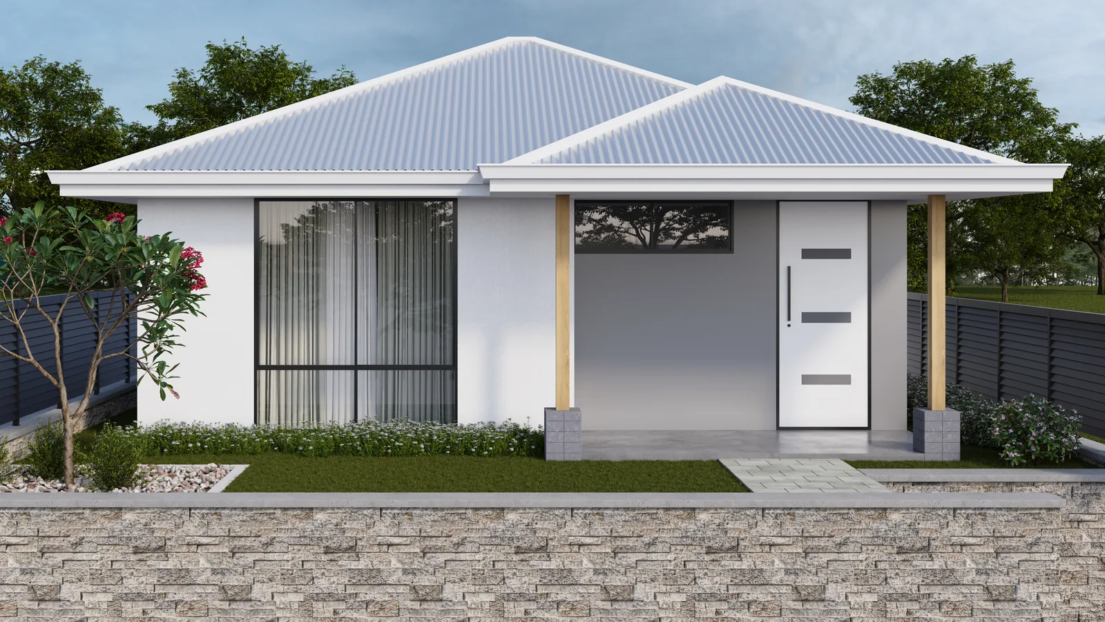 Rearview home design elevation